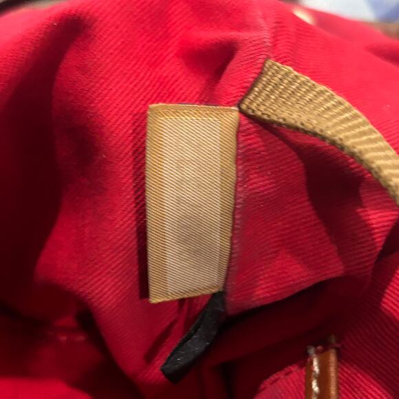 Dooney & Bourke Navy Suede Bucket Bag Brown Leather Drawstring Tassel - Picture 10 of 10